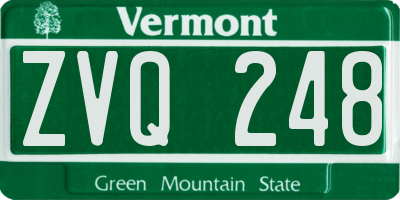 VT license plate ZVQ248