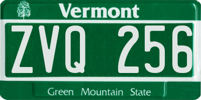 VT license plate ZVQ256
