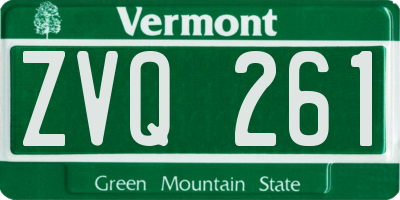 VT license plate ZVQ261