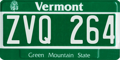 VT license plate ZVQ264
