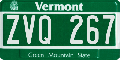 VT license plate ZVQ267