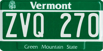 VT license plate ZVQ270