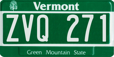 VT license plate ZVQ271