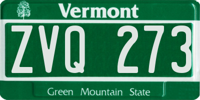 VT license plate ZVQ273