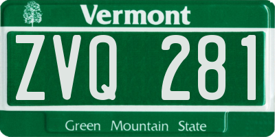 VT license plate ZVQ281