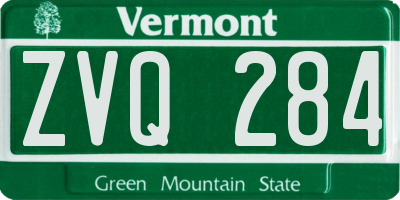VT license plate ZVQ284