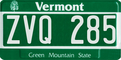 VT license plate ZVQ285