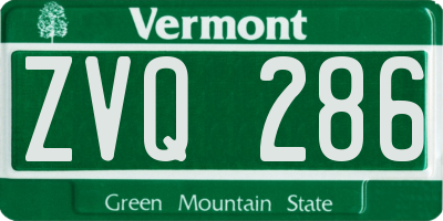 VT license plate ZVQ286