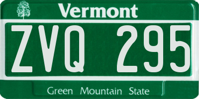 VT license plate ZVQ295