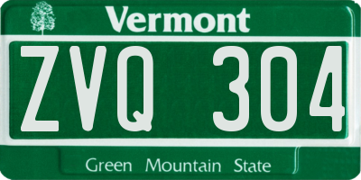 VT license plate ZVQ304