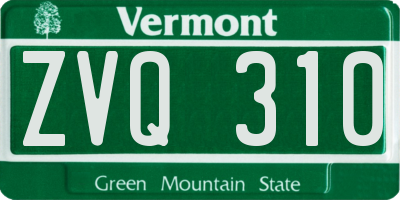 VT license plate ZVQ310