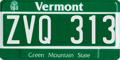VT license plate ZVQ313