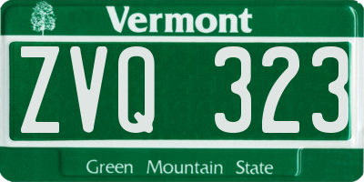 VT license plate ZVQ323