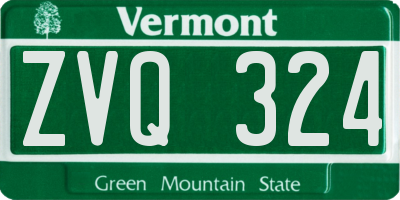 VT license plate ZVQ324