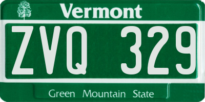 VT license plate ZVQ329