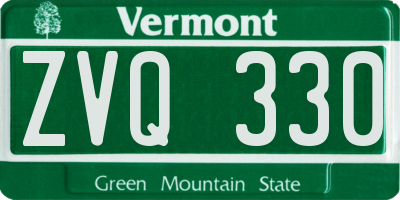 VT license plate ZVQ330