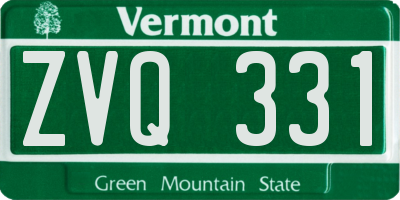 VT license plate ZVQ331