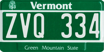 VT license plate ZVQ334