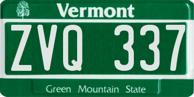 VT license plate ZVQ337
