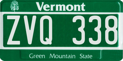 VT license plate ZVQ338