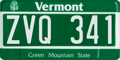 VT license plate ZVQ341