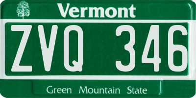 VT license plate ZVQ346