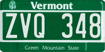 VT license plate ZVQ348