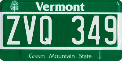 VT license plate ZVQ349