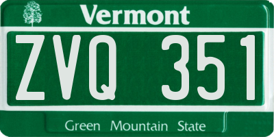 VT license plate ZVQ351