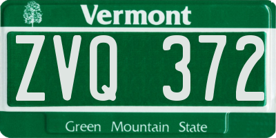 VT license plate ZVQ372