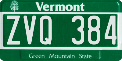 VT license plate ZVQ384
