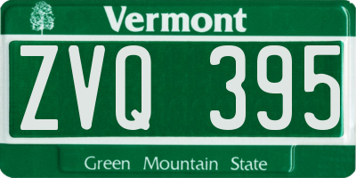 VT license plate ZVQ395