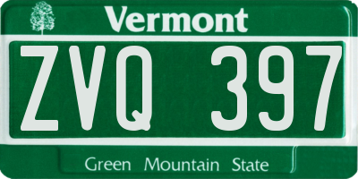 VT license plate ZVQ397