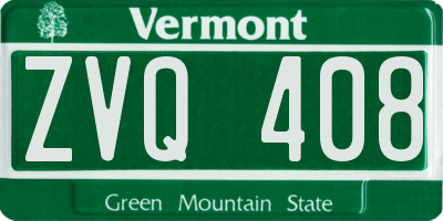 VT license plate ZVQ408