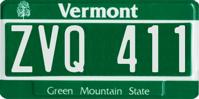 VT license plate ZVQ411