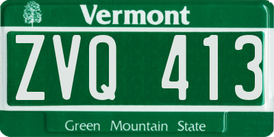 VT license plate ZVQ413