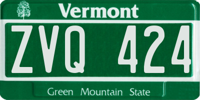 VT license plate ZVQ424