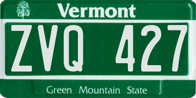 VT license plate ZVQ427