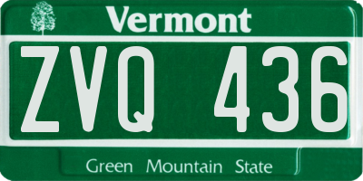 VT license plate ZVQ436