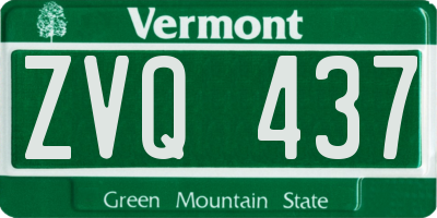 VT license plate ZVQ437
