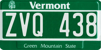 VT license plate ZVQ438