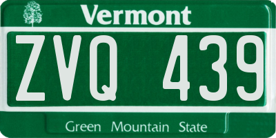 VT license plate ZVQ439