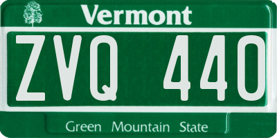 VT license plate ZVQ440