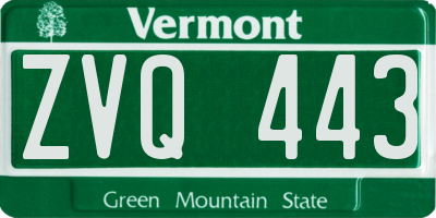 VT license plate ZVQ443
