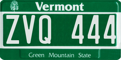 VT license plate ZVQ444