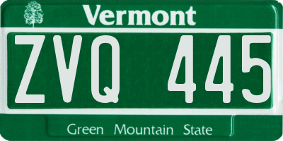 VT license plate ZVQ445