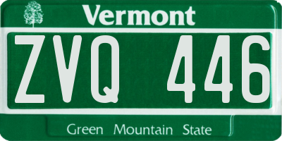 VT license plate ZVQ446