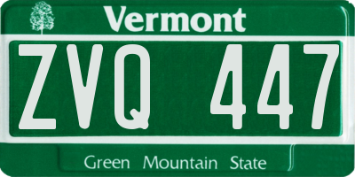 VT license plate ZVQ447