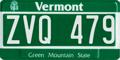 VT license plate ZVQ479