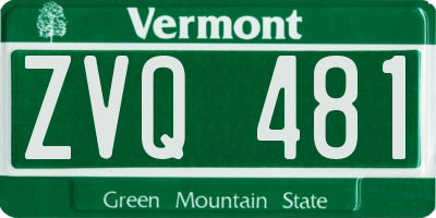 VT license plate ZVQ481